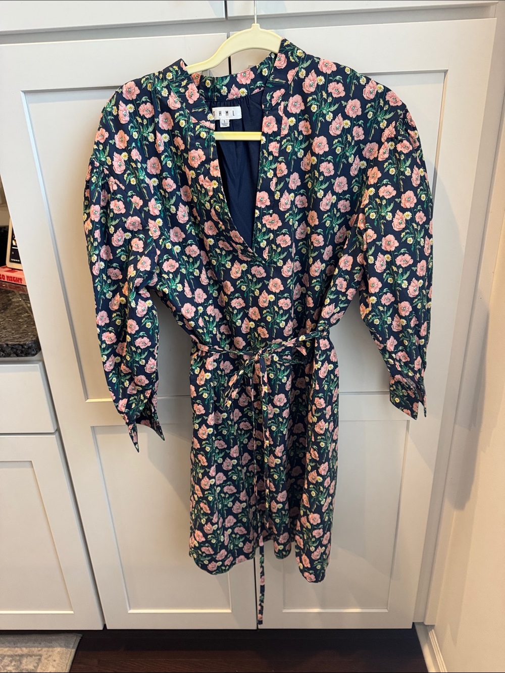 Floral dress by THML - Navy with Pink Roses